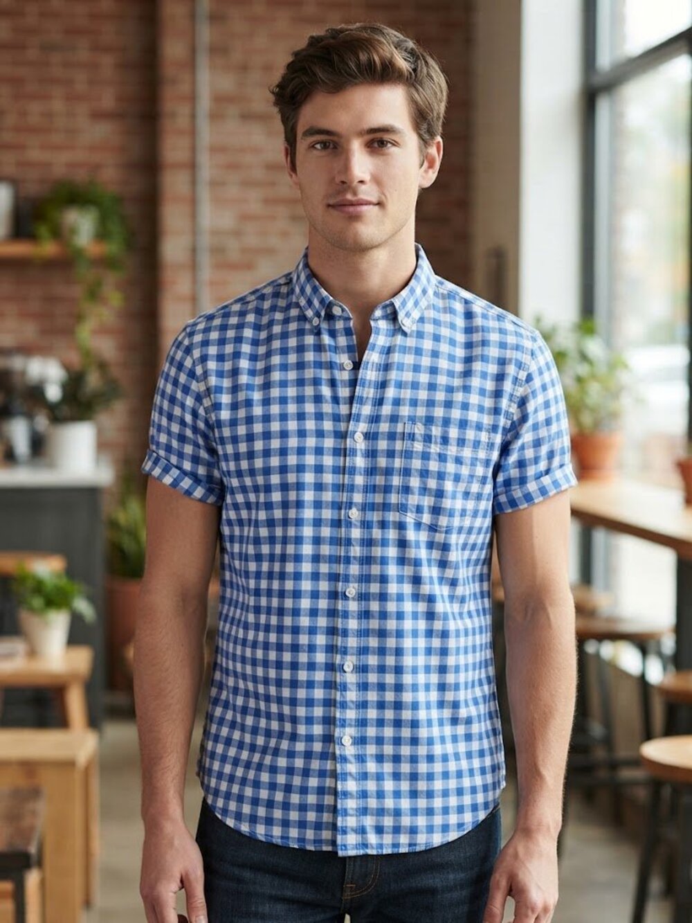 Gap Men's Short Sleeve Linen Shirt Size M tall Very Good